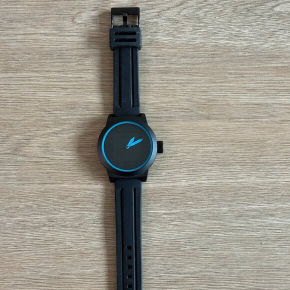 Kenneth Cole Reaction Quartz Watch Men Black Large 48mm Blue Highlight - Picture 1 of 2